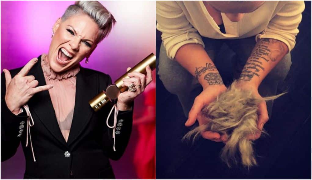 Pink le crâne rasé : la chanteuse se montre