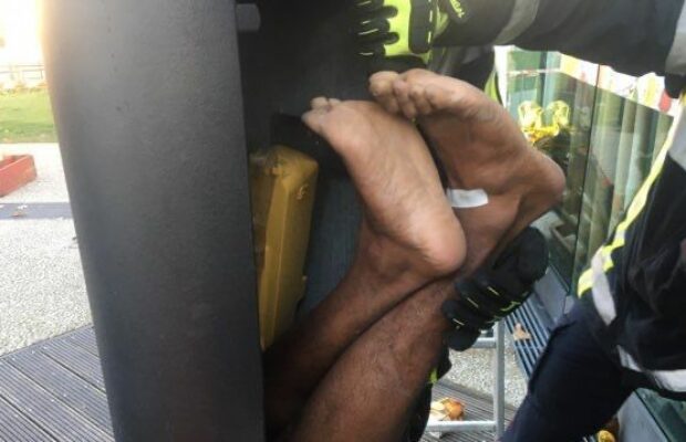 Nîmes : les pompiers sauvent un homme coincé dans un poteau Nîmes : les pompiers sauvent un homme coincé dans un poteau