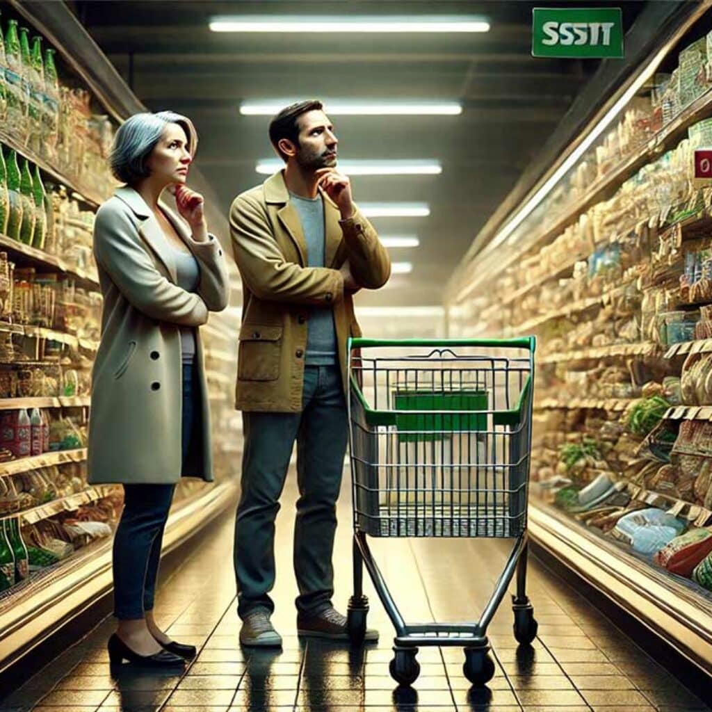 les francais achetent mois au supermarche