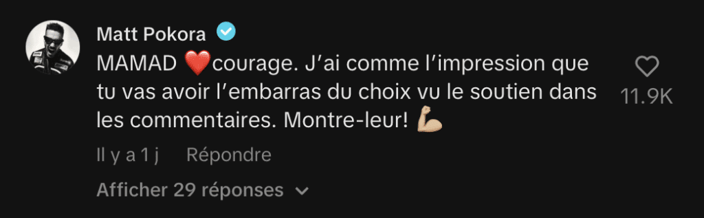 Matt Pokora : ému par un étudiant recalé d’un stage, il lui adresse un beau message