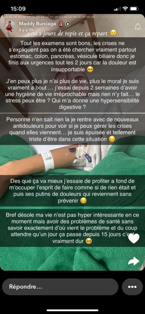 Maddy Burciaga : de retour pour la énième fois à l'hôpital, ses problèmes de santé s’aggravent