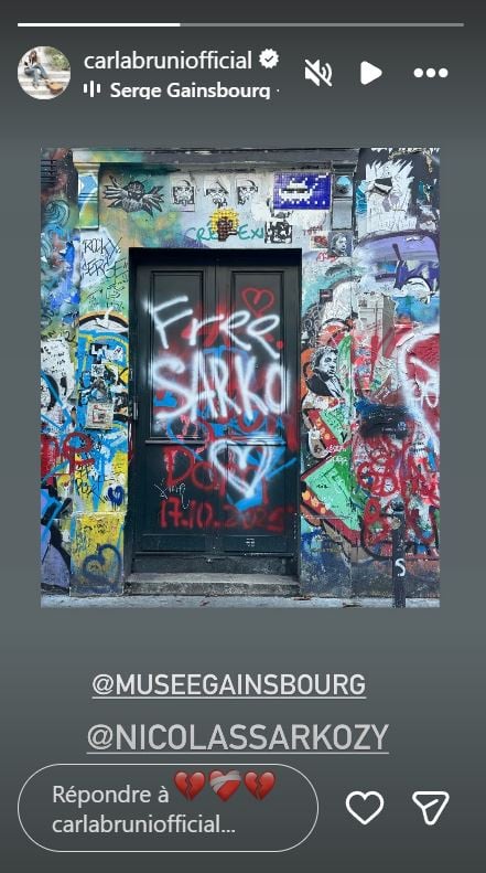 Carla Bruni : elle montre un cliché explicite en soutien à son mari Nicolas Sarkozy, actuellement en prison