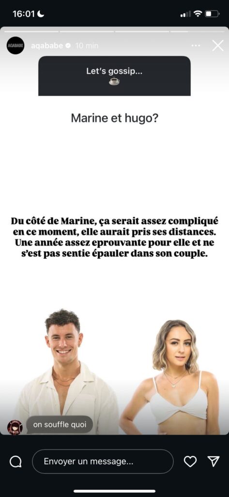 Marine et Hugo (L'île de la tentation) : le couple serait au bord de la rupture