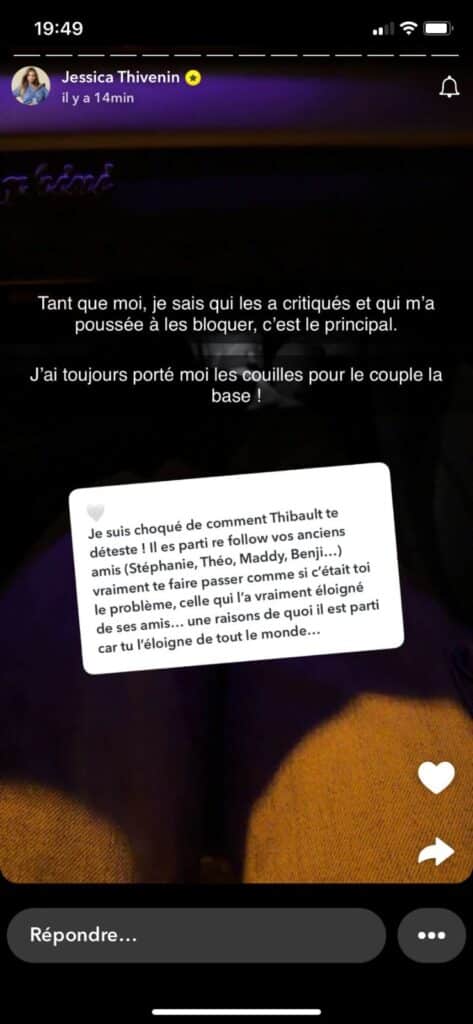 Jessica Thivenin : séparée de Thibault, elle l'accuse de l'avoir éloignée de ses anciens amis Marseillais