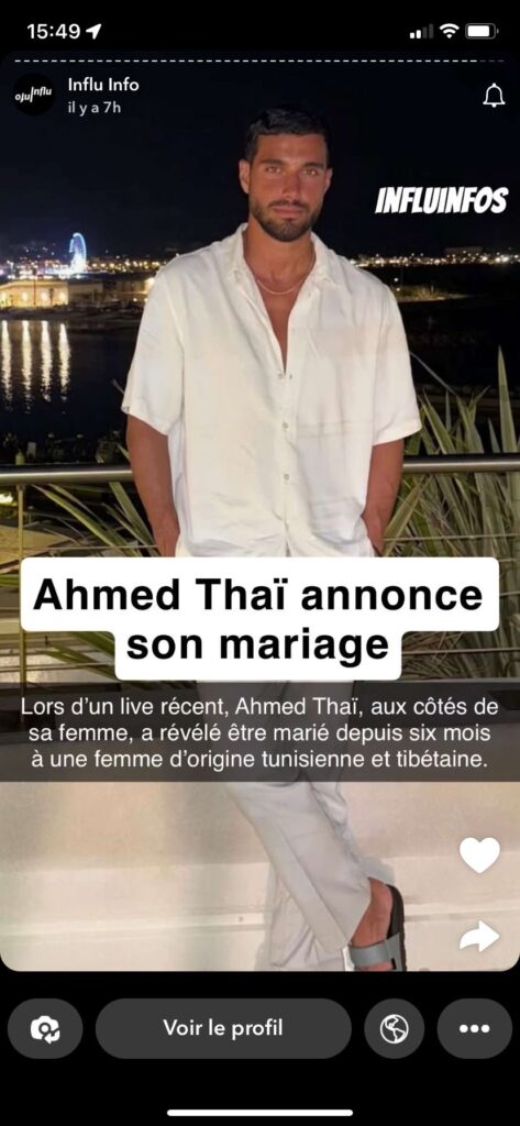 Ahmed Thaï : l'ex-mari de Sarah Fraisou annonce son mariage avec sa nouvelle compagne