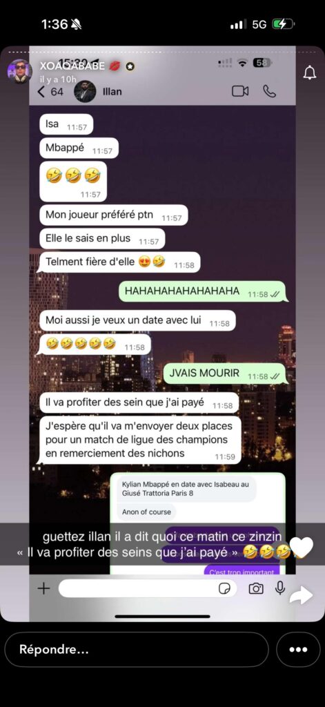 Illan CTO : son ex Isabeau en rapprochement avec Kylian Mbappé, il lui lance un tacle 