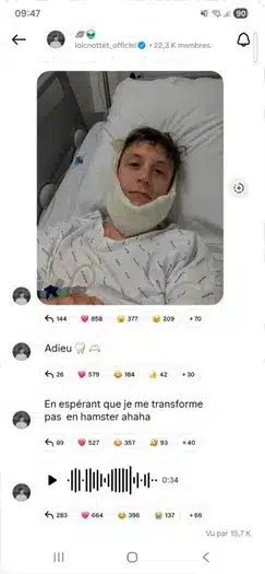Loïc Nottet : il inquiète fortement ses fans après s’être montré sur un lit d'hôpital
