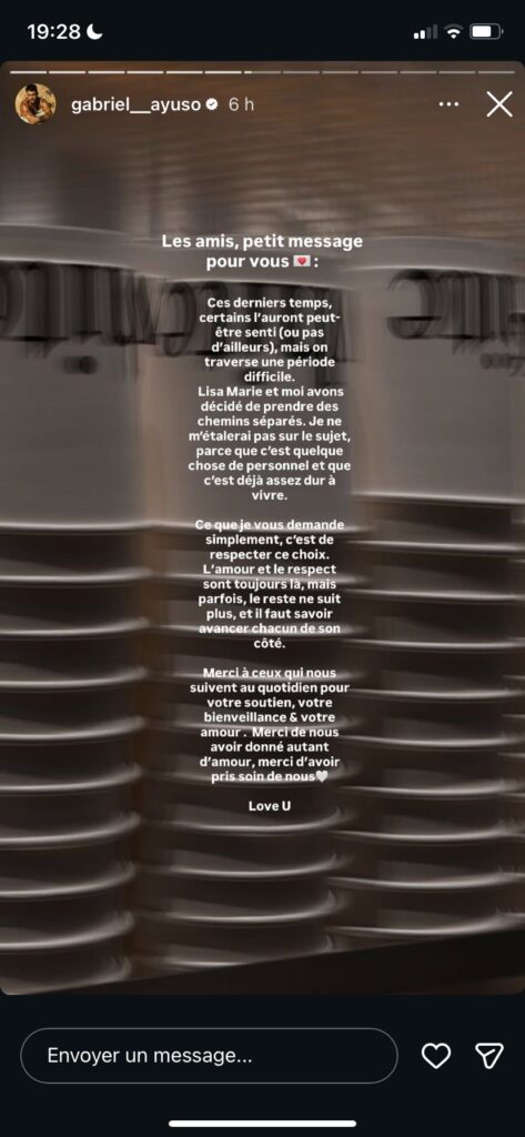 Lisa-Marie : elle officialise sa rupture avec Gabriel Ayuso