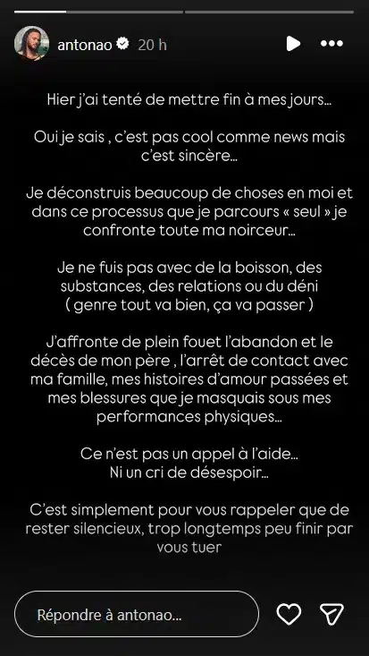 Anthony Amar (Les Anges) : l’ex candidat a tenté de mettre fin à ses jours, il se livre à coeur ouvert
