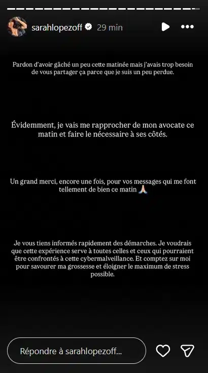 Sarah Lopez : après l'annonce de sa grossesse, la candidate reçoit des menaces