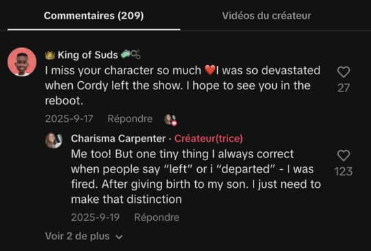 Charisma Carpenter : Cordelia dans Buffy et Angel, elle rétablit la vérité sur son départ