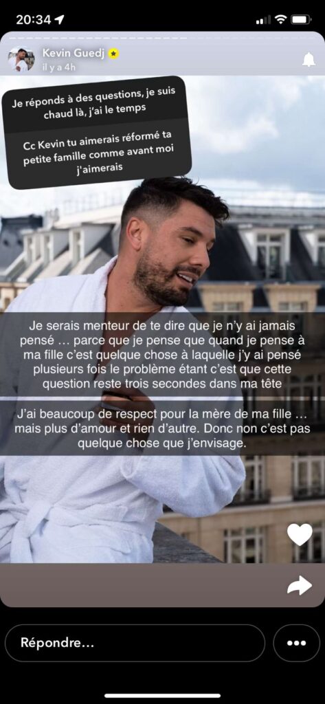 Kevin Guedj : il dit toute la vérité sur sa relation avec Carla Moreau