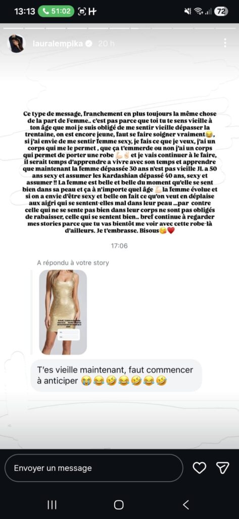 Laura Lempika jugée trop vieille : elle recadre sèchement les haters