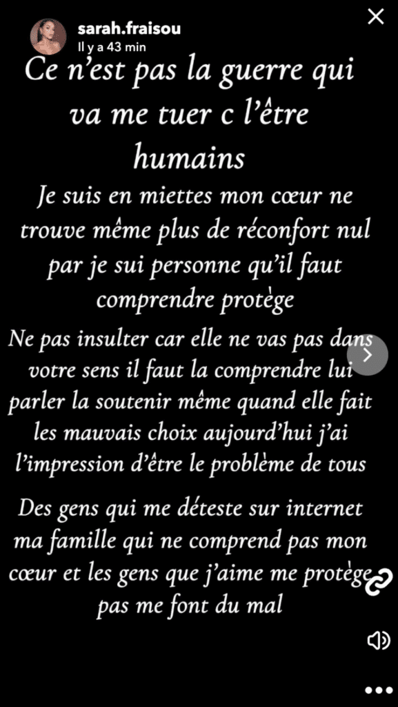 Sarah Fraisou : l’influenceuse menace de mettre fin à ses jours avec un message d’adieu