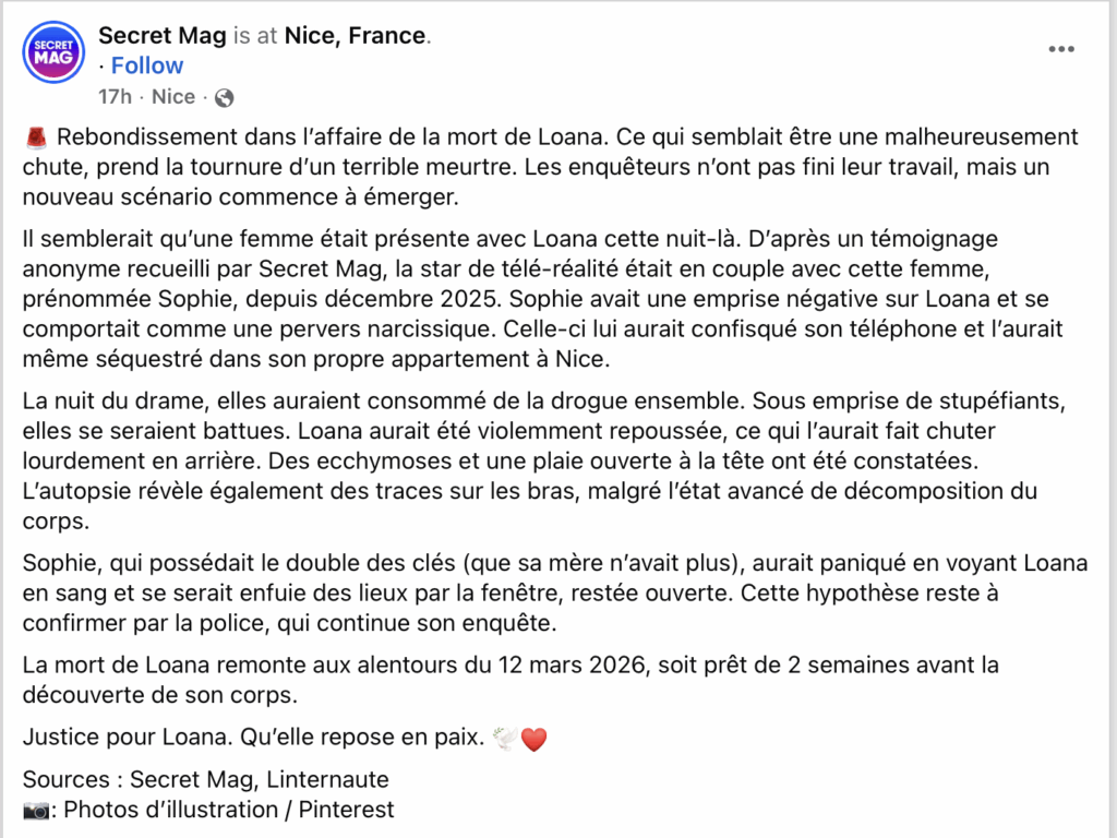 Loana : trois jours après son décès, la piste criminelle serait envisagée