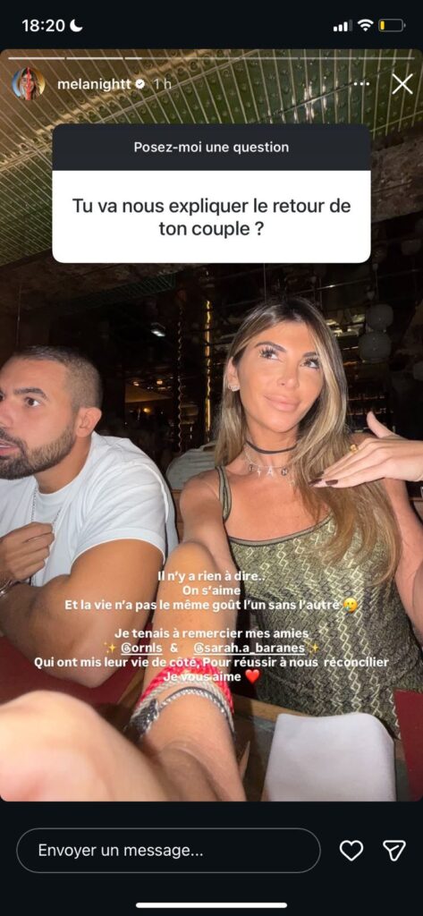 Mélanight : après une rupture compliquée avec son ex, elle officialise leur réconciliation