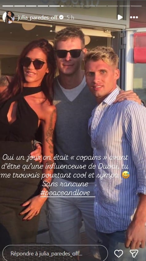 Julia Paredes : elle adresse un message à Matthieu Delormeau après leur dispute dans TBT9