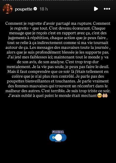 Poupette Kenza : elle regrette d’avoir partagé sa rupture et dénonce la méchanceté des internautes