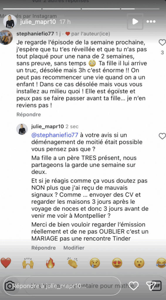 Mariés au premier regard : Julie balance "les mauvais signaux" de Mathieu hors caméra