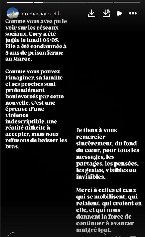Cory : condamnée à cinq ans de prison ferme, son compagnon brise le silence
