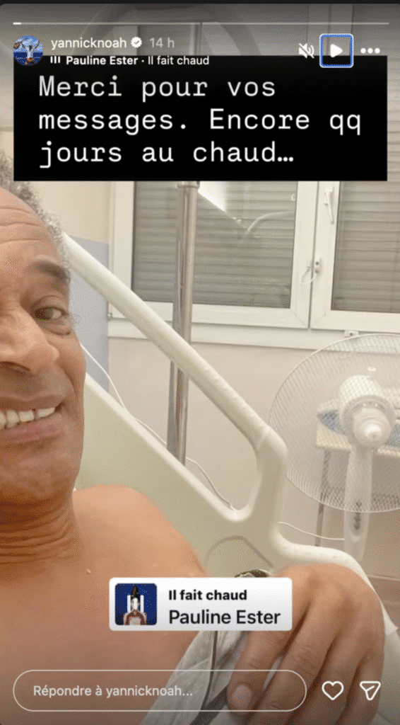 Yannick Noah : toujours hospitalisé, il donne de ses nouvelles depuis son lit d'hôpital